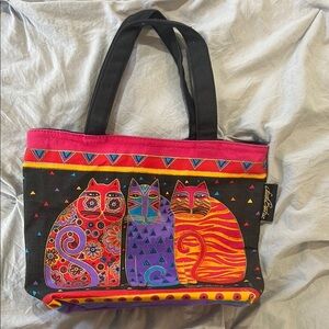 Laurel Burch Colorful Cat Tote Bag